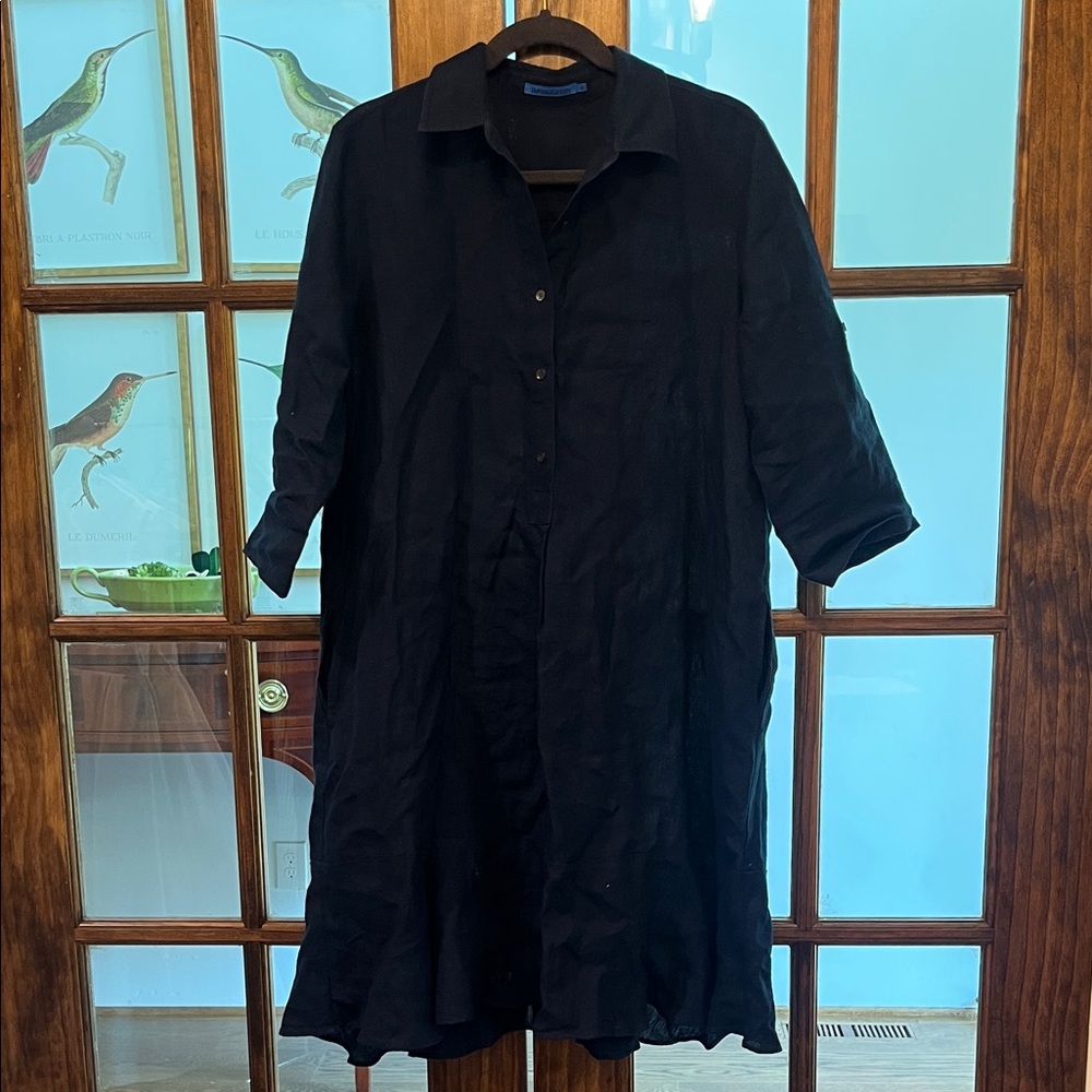 J. McLaughlin Navy Button-Up Dress